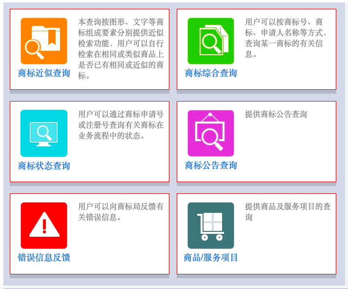 商标检索方式-商标局查询系统