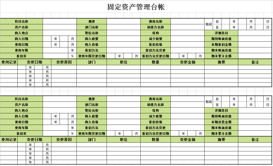 实用！全套固定资产管理表格（折旧，处置、报废等）都整理好了