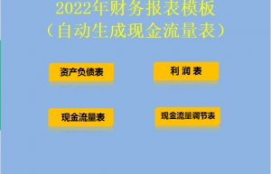 2022财务报表模板，填好资产负债表和利润表，自动生成现金流量表
